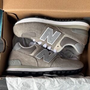 New Balance Kids' Taupe and Gray Sneakers